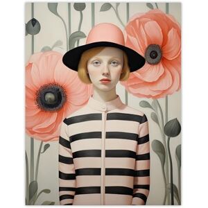 Artery8 Call me Poppy Magic Realism Oil Painting Pastel Colour Pink Green Young Woman Retro Floral Portrait Extra Large XL Wall Art Poster Print Artery8 Call me Poppy Magic Realism Oil Painting Pastel Colour Pink Green Young Woman Retro Floral Portrait Extra Large XL Wall Art Poster Print