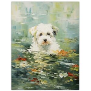 Artery8 Havanese Dog And Water Lilies Claude Monet Style Oil Painting Large Wall Art Poster Print Thick Paper 18X24 Inch Artery8 Havanese Dog And Water Lilies Claude Monet Style Oil Painting Large Wall Art Poster Print Thick Paper 18X24 Inch
