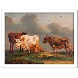Artery8 Paul Gabriel Four Cows In A Meadow Painting Artwork Framed Wall Art Print 18X24 Inch Artery8 Paul Gabriel Four Cows In A Meadow Painting Artwork Framed Wall Art Print 18X24 Inch
