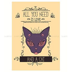 Wee Blue Coo Quote Typography Love Cat All You Need 12x16 Wall Art Print Wee Blue Coo Quote Typography Love Cat All You Need 12x16 Wall Art Print