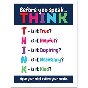 Fine Art Prints Before You Speak Think Life Inspirational Large Framed Art Print Poster Wall Decor 18x24 inch Fine Art Prints Before You Speak Think Life Inspirational Large Framed Art Print Poster Wall Decor 18x24 inch