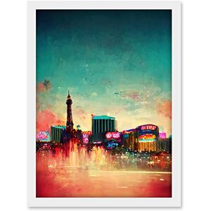 Doppelganger33 LTD Modern Las Vegas Skyline Colourful Acrylic Cityscape Artwork Framed A3 Wall Art Print Doppelganger33 LTD Modern Las Vegas Skyline Colourful Acrylic Cityscape Artwork Framed A3 Wall Art Print