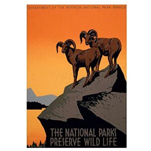 Wee Blue Coo Vintage Ad Mountain Sheep National Park USA Wall Art Print Wee Blue Coo Vintage Ad Mountain Sheep National Park USA Wall Art Print
