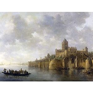 Artery8 Van Goyen Valkhof Seascape Castle Painting Unframed Wall Art Print Poster Home Decor Premium Artery8 Van Goyen Valkhof Seascape Castle Painting Unframed Wall Art Print Poster Home Decor Premium