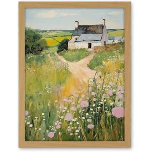 Artery8 Country Farmhouse Cottage Scene Traditional Landscape Oil Painting Meadows Countryside Summer Artwork Framed Wall Art Print 18X24 Inch Artery8 Country Farmhouse Cottage Scene Traditional Landscape Oil Painting Meadows Countryside Summer Artwork Framed Wall Art Print 18X24 Inch