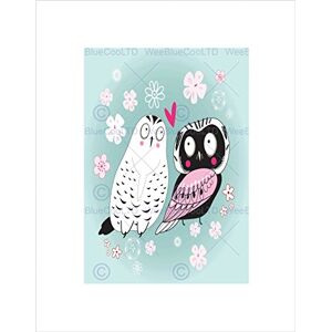 Wee Blue Coo PAINTING CARTOON BIRDS OWL PIGEON LOVE HEART FRAMED ART PRINT B12X8491 Wee Blue Coo PAINTING CARTOON BIRDS OWL PIGEON LOVE HEART FRAMED ART PRINT B12X8491