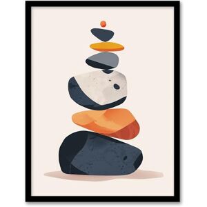 Artery8 Vertical Stacked Stones Zen Bright Graphic Boho Living Room Artwork Framed Wall Art Print A4 Artery8 Vertical Stacked Stones Zen Bright Graphic Boho Living Room Artwork Framed Wall Art Print A4