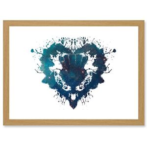 Wee Blue Coo Ink Splat Thistle Heart Scotland A4 Artwork Framed Wall Art Print Wee Blue Coo Ink Splat Thistle Heart Scotland A4 Artwork Framed Wall Art Print