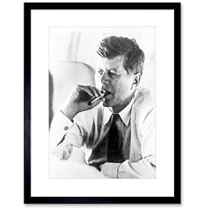 Wee Blue Coo Photo President John Kennedy Smoke Cigar Jfk Framed Art Print Picture F12X1759 Wee Blue Coo Photo President John Kennedy Smoke Cigar Jfk Framed Art Print Picture F12X1759
