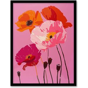 Artery8 Poppy Flower Blooms Orange Pink Floral Design For Living Room Artwork Framed Wall Art Print A4 Artery8 Poppy Flower Blooms Orange Pink Floral Design For Living Room Artwork Framed Wall Art Print A4