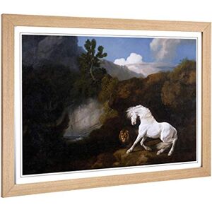 Big Box Art Framed Print of George Stubbs Horse Frightened by a Lion Design Wall Art Picture Home Decor for Kitchen, Living Room, Bedroom, Hallway, Oak, A2 / 24.5x18 Inch / 62x45cm Big Box Art Framed Print of George Stubbs Horse Frightened by a Lion Design Wall Art Picture Home Decor for Kitchen, Living Room, Bedroom, Hallway, Oak, A2 / 24.5x18 Inch / 62x45cm