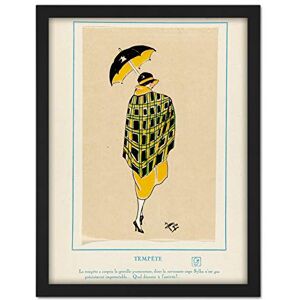 Artery8 Paris Surprise Storm 1926 Vintage Fashion Umbrella Artwork Framed Wall Art Print 18X24 Inch Artery8 Paris Surprise Storm 1926 Vintage Fashion Umbrella Artwork Framed Wall Art Print 18X24 Inch