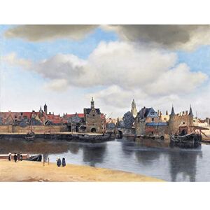 Artery8 Vermeer View Of Delft Cityscape Painting Large XL Wall Art Canvas Print Artery8 Vermeer View Of Delft Cityscape Painting Large XL Wall Art Canvas Print