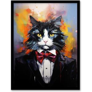 Artery8 Tuxedo Cat Lover Gift Black White Pet Portrait Artwork Painting Artwork Framed Wall Art Print 18X24 Inch Artery8 Tuxedo Cat Lover Gift Black White Pet Portrait Artwork Painting Artwork Framed Wall Art Print 18X24 Inch