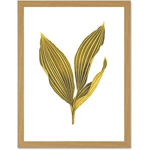 Wee Blue Coo Botanics Gold And Grey Stripes Large Light Oak Framed Art Print Wall Poster 18x24 inch Wee Blue Coo Botanics Gold And Grey Stripes Large Light Oak Framed Art Print Wall Poster 18x24 inch