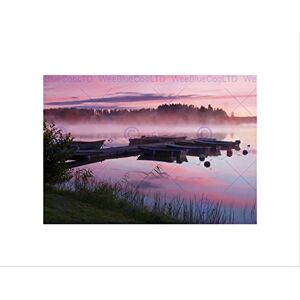 Wee Blue Coo PINK PURPLE SUNRISE DAWN BOATS DOCK LAKE BLACK FRAMED ART PRINT PICTURE B12X8691 Wee Blue Coo PINK PURPLE SUNRISE DAWN BOATS DOCK LAKE BLACK FRAMED ART PRINT PICTURE B12X8691