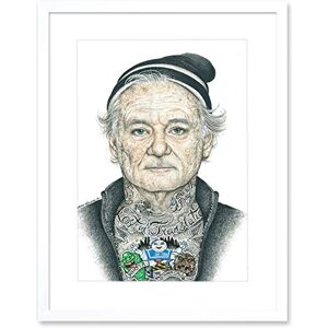 Wee Blue Coo Bill Murray Tattoo Inked Ikons Wayne Maguire Artwork Framed Wall Art Print 12X16 Inch Wee Blue Coo Bill Murray Tattoo Inked Ikons Wayne Maguire Artwork Framed Wall Art Print 12X16 Inch