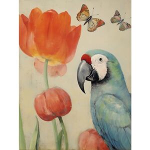Artery8 Parrot and Tulips Flowers Butterflies Pastel Colour Artwork Floral Spring Oil Painting Extra Large XL Wall Art Poster Print Artery8 Parrot and Tulips Flowers Butterflies Pastel Colour Artwork Floral Spring Oil Painting Extra Large XL Wall Art Poster Print