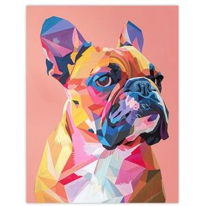 Artery8 Dog Lover Geometric French Bulldog Portrait Living Room Extra Large XL Wall Art Poster Print Artery8 Dog Lover Geometric French Bulldog Portrait Living Room Extra Large XL Wall Art Poster Print