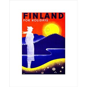 Wee Blue Coo TRAVEL FINLAND MIDNIGHT SUN FJORD FORSET VINTAGE FRAMED ART PRINT MOUNT B12X2949 Wee Blue Coo TRAVEL FINLAND MIDNIGHT SUN FJORD FORSET VINTAGE FRAMED ART PRINT MOUNT B12X2949