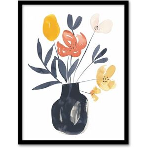 Artery8 Boho Abstract Watercolour Flower Bouquet in Vase Living Room Artwork Framed Wall Art Print 18X24 Inch Artery8 Boho Abstract Watercolour Flower Bouquet in Vase Living Room Artwork Framed Wall Art Print 18X24 Inch