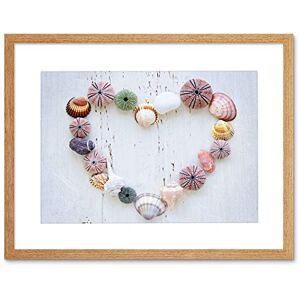 Wee Blue Coo Photo Heart Seashells Rocks Wood Beach Love Picture Framed Wall Art Print Wee Blue Coo Photo Heart Seashells Rocks Wood Beach Love Picture Framed Wall Art Print