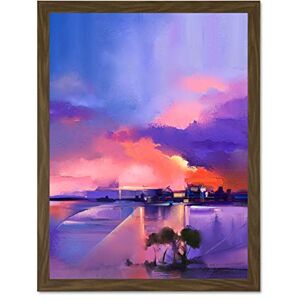 Wee Blue Coo Abstract Sunset on Lake Large Framed Art Print Wall Poster 18x24 inch Wee Blue Coo Abstract Sunset on Lake Large Framed Art Print Wall Poster 18x24 inch