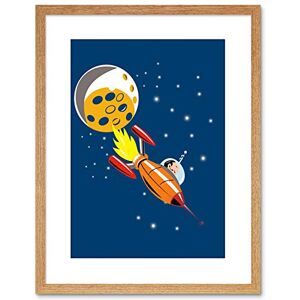 Wee Blue Coo Kids Spaceship Spaceman Moon Planet Space Framed Wall Art Print Wee Blue Coo Kids Spaceship Spaceman Moon Planet Space Framed Wall Art Print
