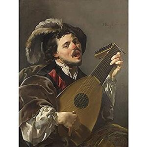 Fine Art Prints Kunstdruck auf Leinwand, Motiv: Brugghen Man spielt Laute Frankreich, Premium-Wanddekoration, Poster Fine Art Prints Kunstdruck auf Leinwand, Motiv: Brugghen Man spielt Laute Frankreich, Premium-Wanddekoration, Poster