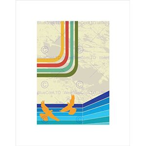 Wee Blue Coo Funky Retro Birds Blue Yellow Art Picture Wall Art Print Wee Blue Coo Funky Retro Birds Blue Yellow Art Picture Wall Art Print