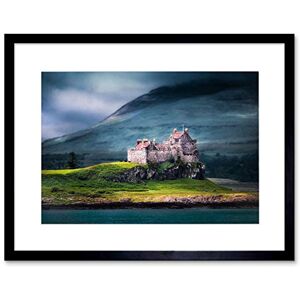Wee Blue Coo Duart Castle Scotland Isle Mull Art Picture Framed Wall Art Print Wee Blue Coo Duart Castle Scotland Isle Mull Art Picture Framed Wall Art Print