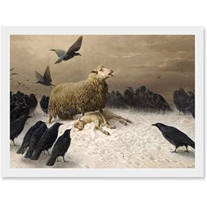 Artery8 Schenck Anguish Sheep Ewe Crows Lamb Carrion Painting Artwork Framed Wall Art Print A4 Artery8 Schenck Anguish Sheep Ewe Crows Lamb Carrion Painting Artwork Framed Wall Art Print A4