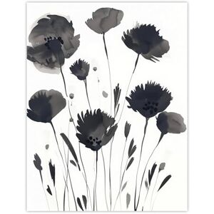 Artery8 Abstract Flowers Black White Floral Watercolour Living Room Extra Large XL Wall Art Poster Print Artery8 Abstract Flowers Black White Floral Watercolour Living Room Extra Large XL Wall Art Poster Print