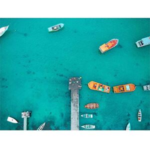 Wee Blue Coo Aerial View Boat Dock Art Print Poster Wall Decor 12X16 Inch Wee Blue Coo Aerial View Boat Dock Art Print Poster Wall Decor 12X16 Inch