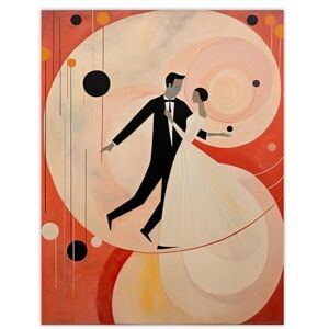 Wee Blue Coo The First Dance Married Couple Swirls Orange Pink Black Geometric Oil Painting Large Wall Art Poster Print Thick Paper 18X24 Inch Wee Blue Coo The First Dance Married Couple Swirls Orange Pink Black Geometric Oil Painting Large Wall Art Poster Print Thick Paper 18X24 Inch