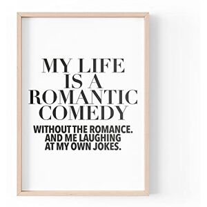 Tongue in Peach Funny Quote Print Home Prints My Life Is A Romantic Comedy Aesthetic Wall Art Silly Quotes A4 A3 A5 *FRAME NOT INCLUDED* PBH145 Tongue in Peach Funny Quote Print Home Prints My Life Is A Romantic Comedy Aesthetic Wall Art Silly Quotes A4 A3 A5 *FRAME NOT INCLUDED* PBH145