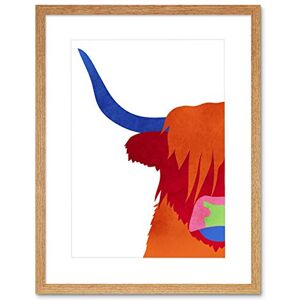 Wee Blue Coo Bright Highland Scottish Cow Bull Coo Colourful Framed Art Print Wee Blue Coo Bright Highland Scottish Cow Bull Coo Colourful Framed Art Print