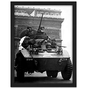 Fine Art Prints US Army WWII War Greyhound Armoured Car Paris 1944 Photo Artwork Framed Wall Art Print 18X24 Inch Fine Art Prints US Army WWII War Greyhound Armoured Car Paris 1944 Photo Artwork Framed Wall Art Print 18X24 Inch