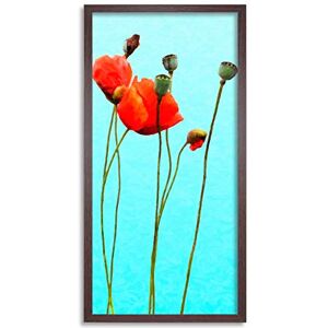 Wee Blue Coo Poppy Flowers Red Long Panel Framed Wall Art Print Wee Blue Coo Poppy Flowers Red Long Panel Framed Wall Art Print