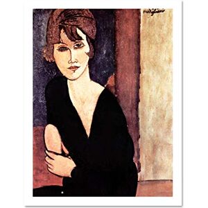 Wee Blue Coo Amedeo Modigliani Portrait Madame Reynouard Old Large Framed Art Print Poster Wall Decor 18x24 inch Wee Blue Coo Amedeo Modigliani Portrait Madame Reynouard Old Large Framed Art Print Poster Wall Decor 18x24 inch