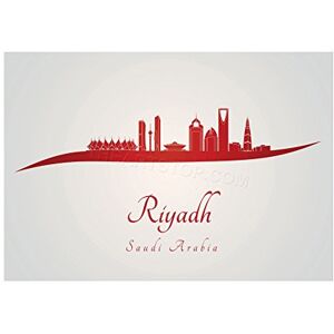 Wee Blue Coo Travel Painting Cityscape Red Riyadh Saudi Arabia Wall Art Print Wee Blue Coo Travel Painting Cityscape Red Riyadh Saudi Arabia Wall Art Print