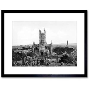 Wee Blue Coo Gloucester Cathedral From Church Tower England Old BW Framed Wall Art Print Wee Blue Coo Gloucester Cathedral From Church Tower England Old BW Framed Wall Art Print
