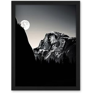 Artery8 Moonrise by Half Dome in Yosemite National Park High Contrast Black White Photograph Full Moon and Mountain Forest Landscape Artwork Framed Wall Art Print 18X24 Inch Artery8 Moonrise by Half Dome in Yosemite National Park High Contrast Black White Photograph Full Moon and Mountain Forest Landscape Artwork Framed Wall Art Print 18X24 Inch