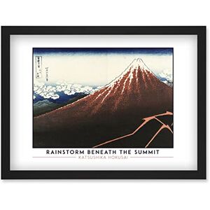 Wee Blue Coo Katsushika Hokusai Rainstorm Beneath The Summit Mount Fuji Painting Artwork Framed Wall Art Print A4 Wee Blue Coo Katsushika Hokusai Rainstorm Beneath The Summit Mount Fuji Painting Artwork Framed Wall Art Print A4