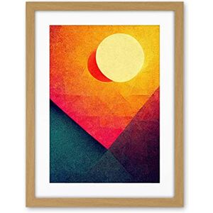 Wee Blue Coo Abstract Geometric Retro Eclipse Moon Sun Yellow Pink Teal Colourful Sunset Artwork Framed Wall Art Print 18X24 Inch Wee Blue Coo Abstract Geometric Retro Eclipse Moon Sun Yellow Pink Teal Colourful Sunset Artwork Framed Wall Art Print 18X24 Inch