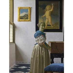 Artery8 Jan Vermeer Lady Standing At A Virginal Painting Large Wall Art Poster Print Thick Paper 18X24 Inch Artery8 Jan Vermeer Lady Standing At A Virginal Painting Large Wall Art Poster Print Thick Paper 18X24 Inch