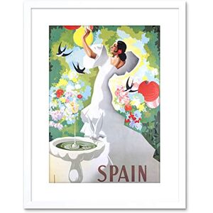 Wee Blue Coo 9x7 '' SPAIN FLAMENCO DANCE BIRD BATH FRAMED ART PRINT PICTURE PHOTO F97X1322 Wee Blue Coo 9x7 '' SPAIN FLAMENCO DANCE BIRD BATH FRAMED ART PRINT PICTURE PHOTO F97X1322