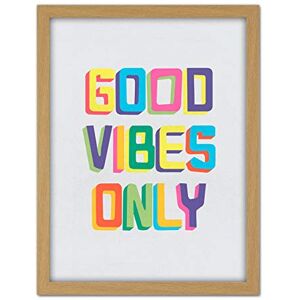 Wee Blue Coo Quote Good Vibes Only Colourful Artwork Framed Wall Art Print 18X24 Inch Wee Blue Coo Quote Good Vibes Only Colourful Artwork Framed Wall Art Print 18X24 Inch