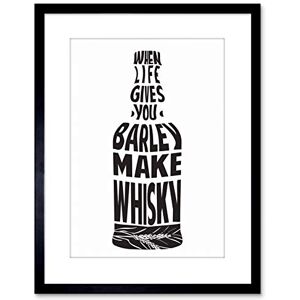 Wee Blue Coo QUOTE TYPOGRAPH BARLEY WHISKY BOTTLE FRAMED PICTURE POSTER ART PRINT F97X10110 Wee Blue Coo QUOTE TYPOGRAPH BARLEY WHISKY BOTTLE FRAMED PICTURE POSTER ART PRINT F97X10110