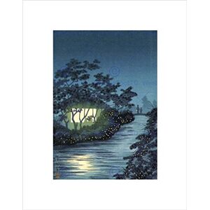 Wee Blue Coo Cultural Nature Firefly Japan Kobayashi Kiyochika Wall Art Print Wee Blue Coo Cultural Nature Firefly Japan Kobayashi Kiyochika Wall Art Print